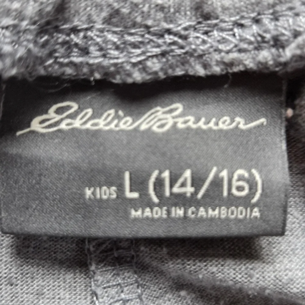 Eddie Bauer Lounge Pants Kids 14-16 Gray Lightweight Jersey Elastic Waist